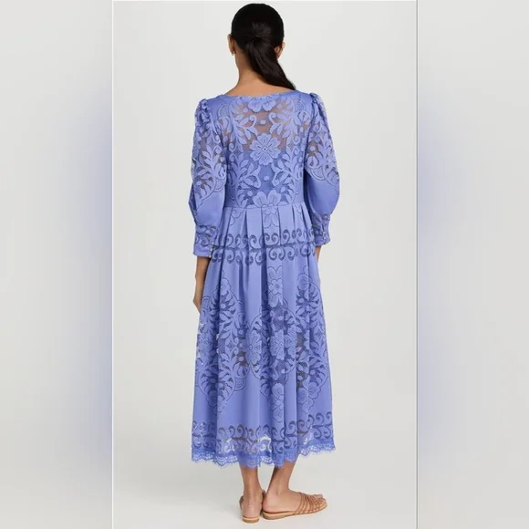 Free People Shadow Dance Midi Persian Jewel Blue Medium #155 Boho Dress 86497781 - Picture 8 of 16